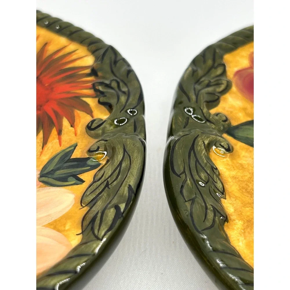 Raymond Waites Renaissance Salad Plates Set Fruit Floral Certified International